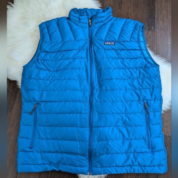 Patagonia Men's Down Sweater Puffer Vest Style #84621 Bandana Blue L Large - Picture 1 of 8